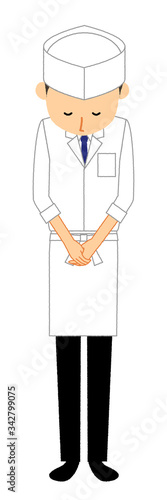 店主　料亭　お詫び　おじぎ