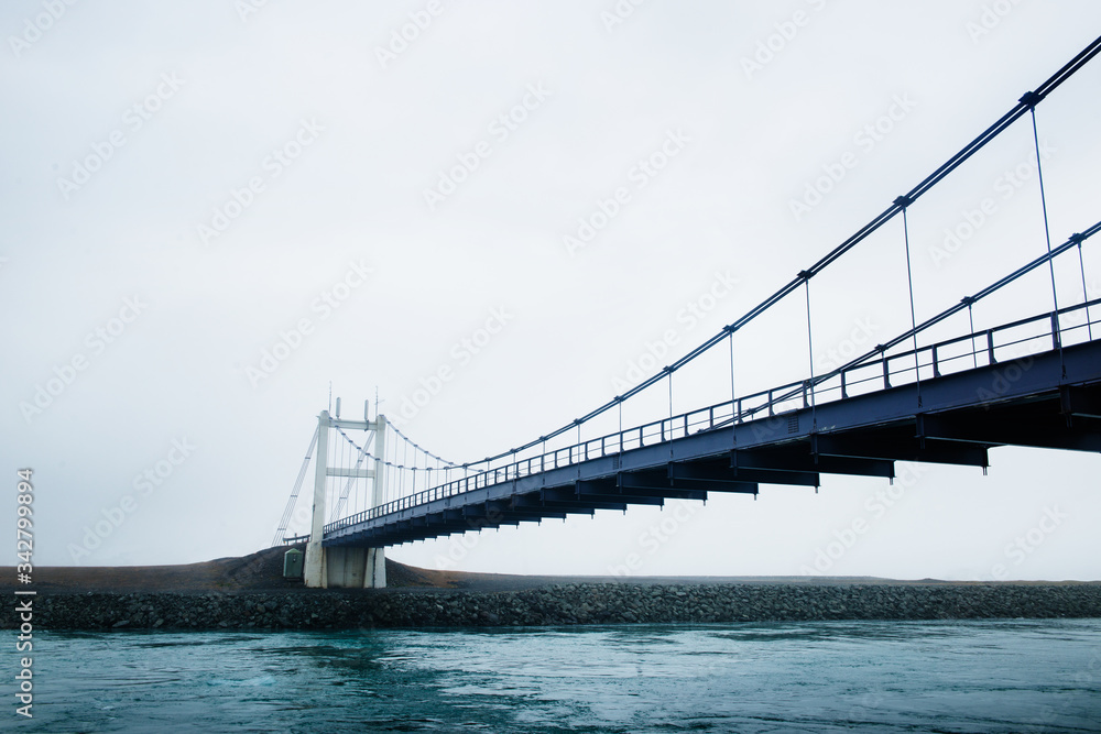 Bridge over glacier lagoon in jokulsarlon, jökulsarlon Iceland, Scandinavia, Europe Bridge over glacier lagoon in jokulsarlon, jökulsarlon Iceland, Scandinavia, Europe