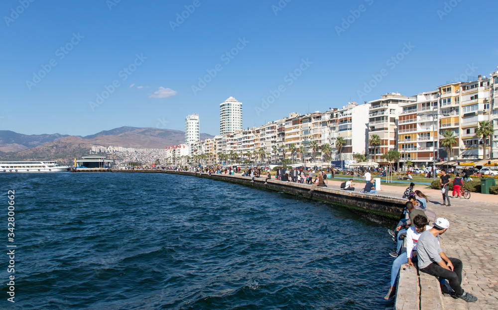 Izmir, Turkey - third most populous city in Turkey, and second largest urban agglomeration on the Aegean Sea, Izmir displays a wonderful Old Town. Here in particular its skyline