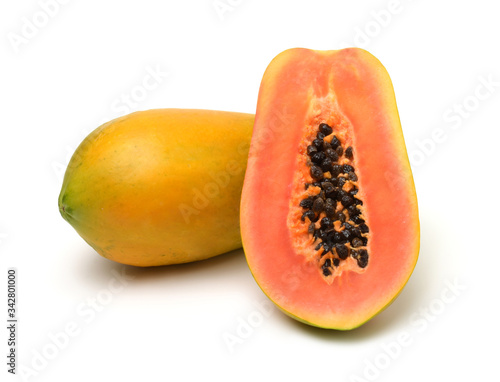 Papaya isolated on the white background