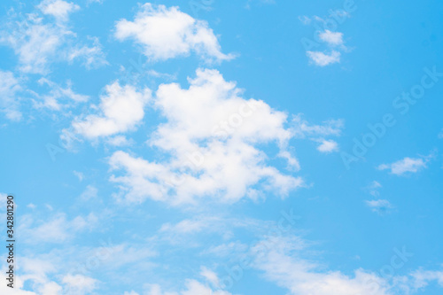 blue sky background with tiny clouds.