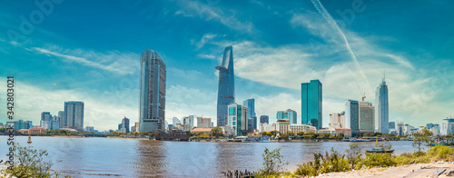 Photos Saigon skyline and the Saigon River with Bitexco tower