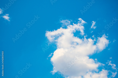 blue sky background with tiny clouds.