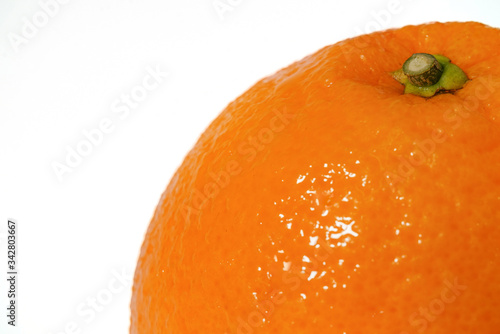 Fresh Refreshing Orange Fruit Isolated White Background  