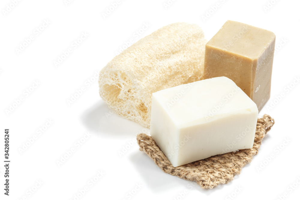 Natural Soap on Twine Scrubbing Sponge with Loofah Natural Soap on Twine Scrubbing Sponge with Loofah