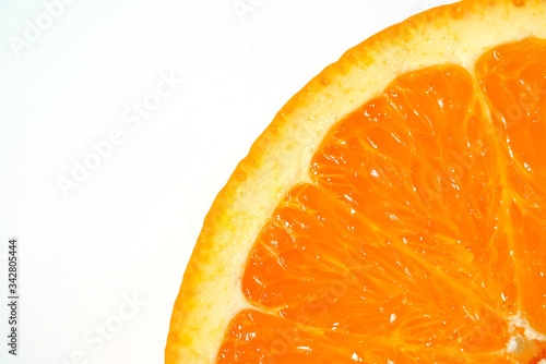 Fresh Refreshing Orange Fruit Isolated White Background  