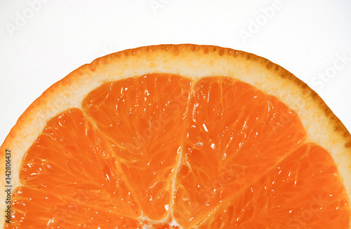 Fresh Refreshing Orange Fruit Isolated White Background  