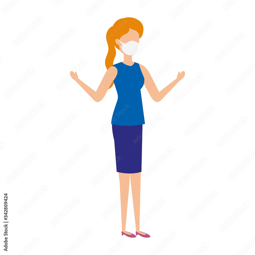 business woman using face mask isolated icon vector illustration design business woman using face mask isolated icon vector illustration design