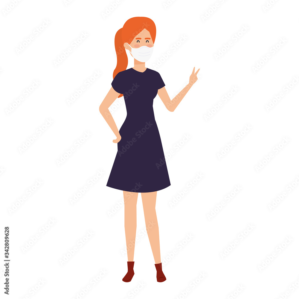 young woman using face mask isolated icon vector illustration design young woman using face mask isolated icon vector illustration design
