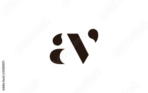 av or va and a, v Lowercase Letter Initial Logo Design, Vector Template photo