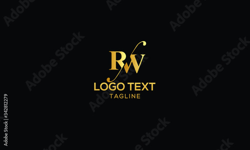 RW decorative logo design template vector illustration minimal design