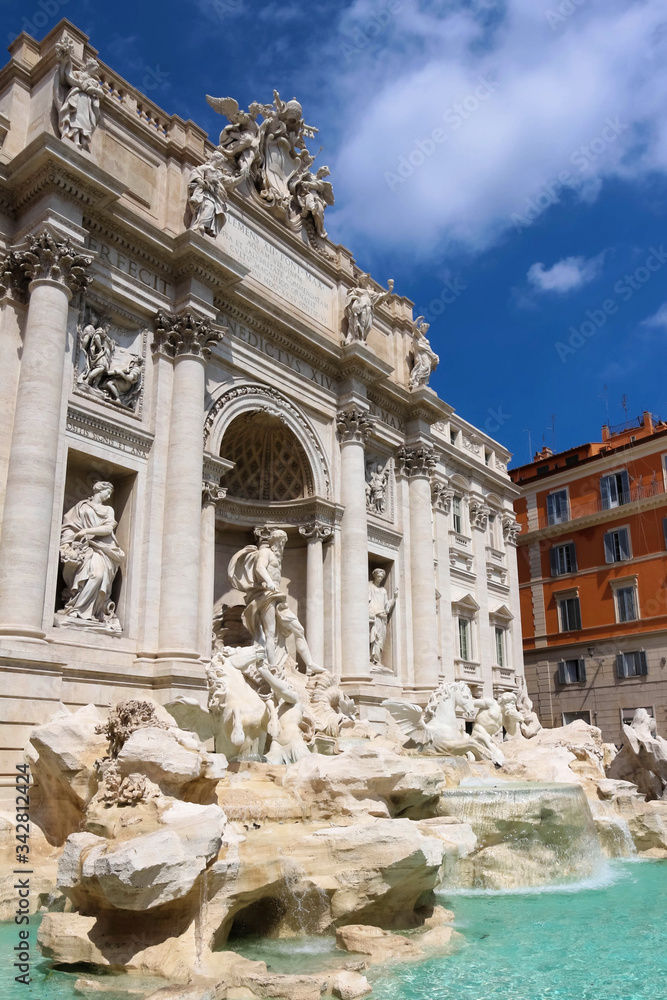 The famous de Trevi Fountain, Rome, Italy.