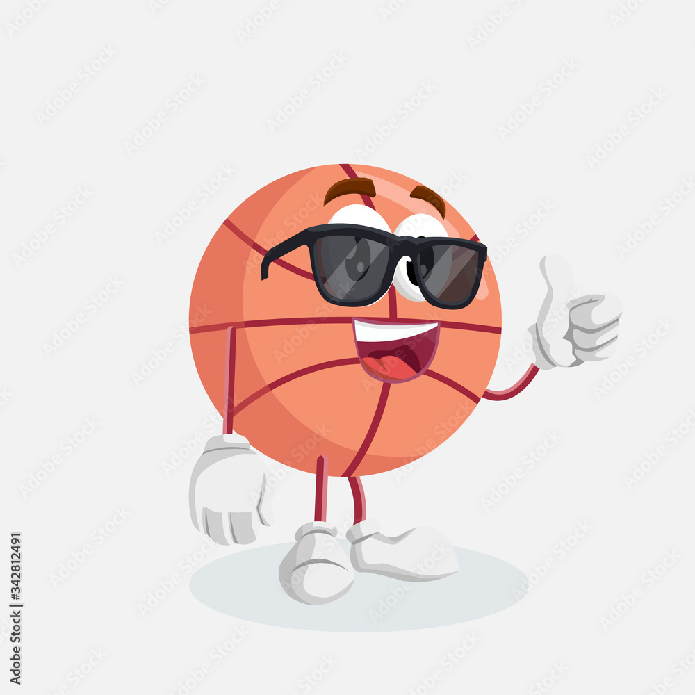 Basket logo mascot thumb pose and background with flat design style for your mascot branding. Basket logo mascot thumb pose and background with flat design style for your mascot branding.