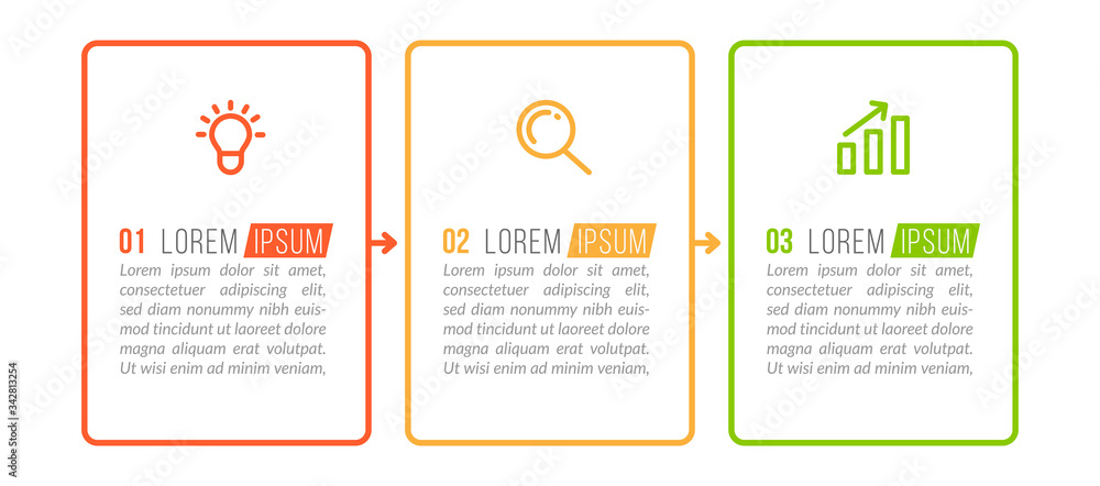 Minimal infographic template design with numbers 3 options or steps. Minimal infographic template design with numbers 3 options or steps.