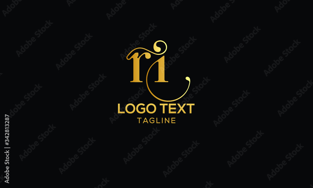 RI logo design template vector illustration minimal design RI logo design template vector illustration minimal design