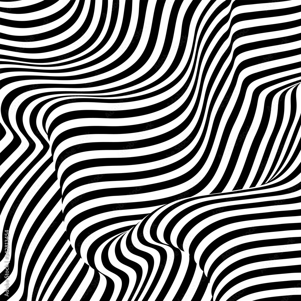 Black and white wavy line pattern background. Striped repeating texture. Vector illustration Black and white wavy line pattern background. Striped repeating texture. Vector illustration