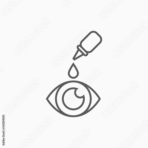 eye drops icon, optic care vector