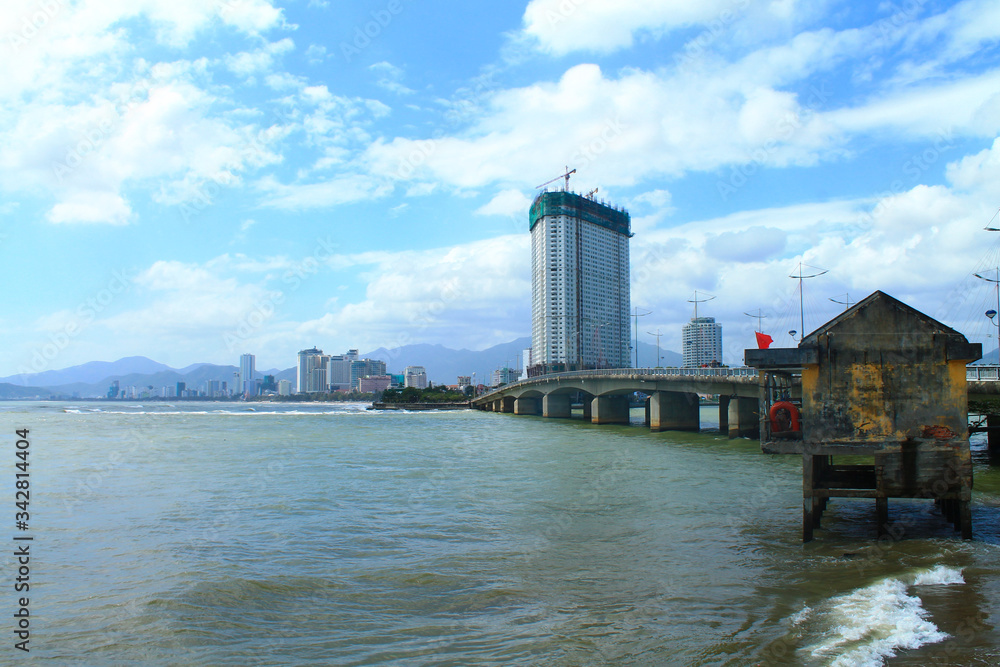 Nha Trang coast in vietnam in February