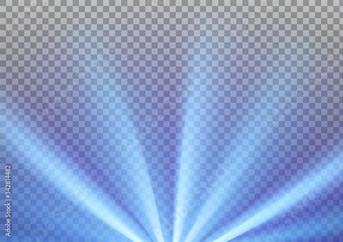 Blue colored rays with color spectrum flare