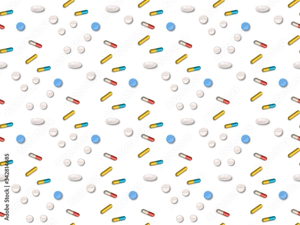 and tablets on a seamless spring pattern. and tablets on a seamless spring pattern.