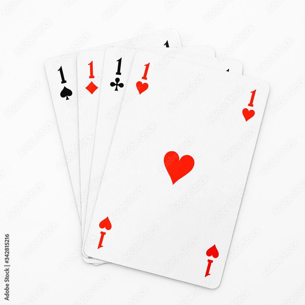 Four aces on white background Four aces on white background