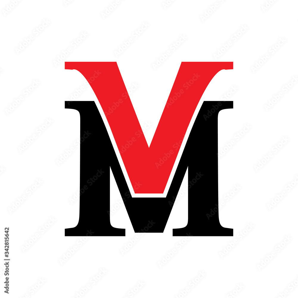 VM or MV letter logo design vector VM or MV letter logo design vector