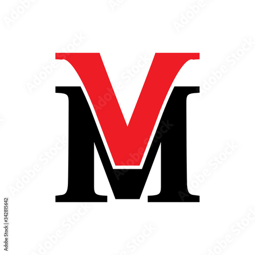 VM or MV letter logo design vector