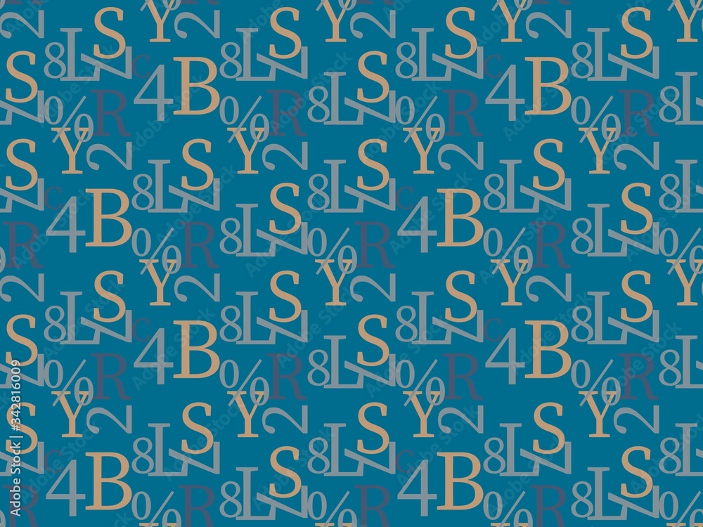 Seamless bright spring pattern with alphabet and   letter.