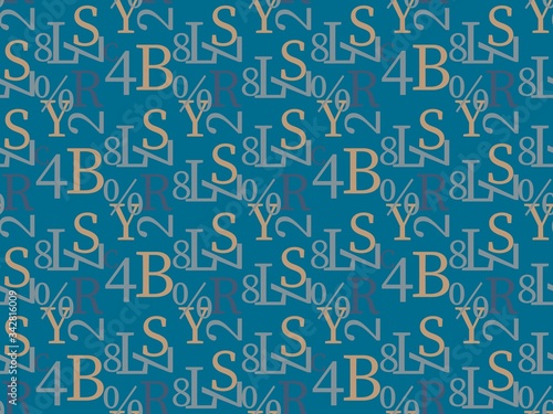 Seamless bright spring pattern with alphabet and letter.