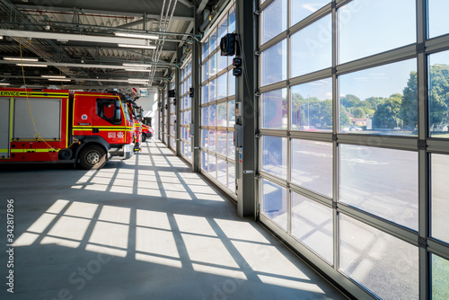 Engines inside garage, Basingstoke Fire Station photo