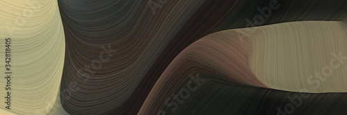 abstract modern banner with very dark blue, tan and pastel brown colors. fluid curved lines with dynamic flowing waves and curves