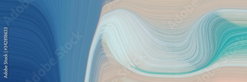 abstract moving header design with silver, teal blue and cadet blue colors. fluid curved lines with dynamic flowing waves and curves © Eigens