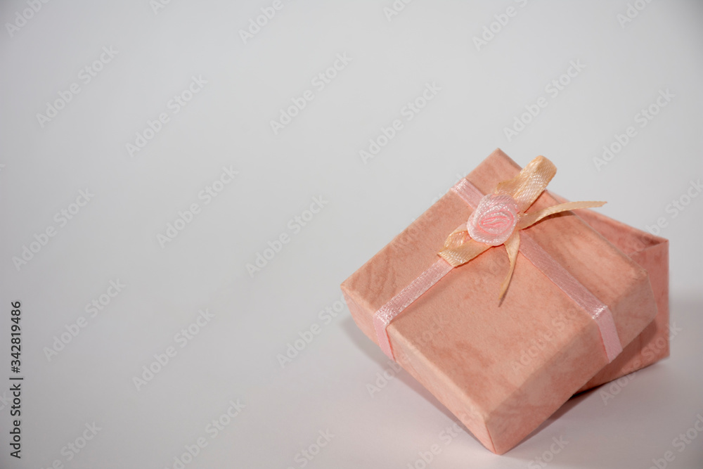 Gift box with ribbon on white background Gift box with ribbon on white background