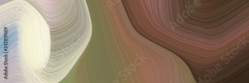 abstract surreal designed horizontal banner with pastel brown, pastel gray and very dark pink colors. fluid curved flowing waves and curves