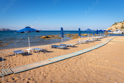 Kolymbia beach, quiet tourist resort on Rhodes island. Greece © vivoo