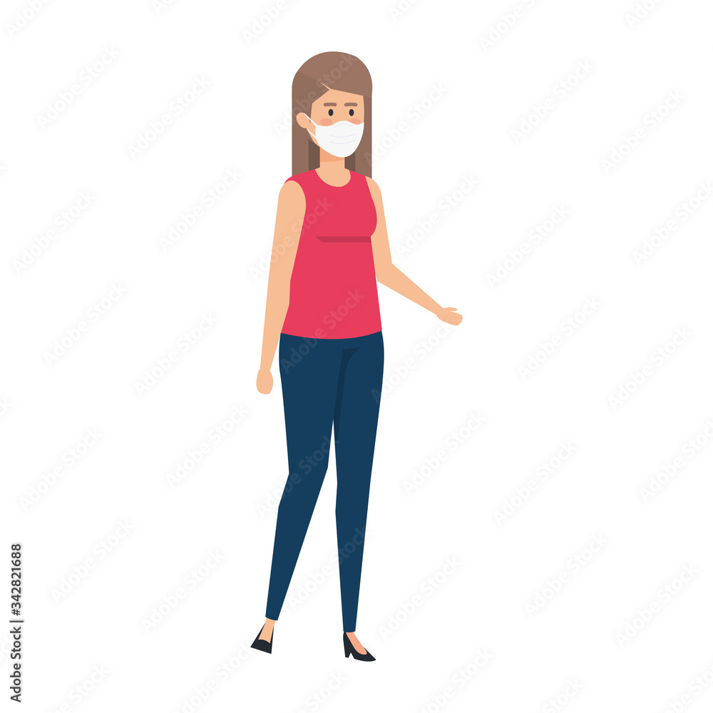 young woman using face mask isolated icon vector illustration design young woman using face mask isolated icon vector illustration design