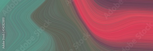 abstract artistic banner design with dim gray, moderate red and dark moderate pink colors. fluid curved flowing waves and curves