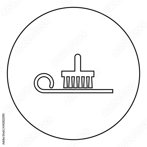 Glue applied to wallpaper Designation on wallpaper symbol icon in circle round outline black color vector illustration flat style image