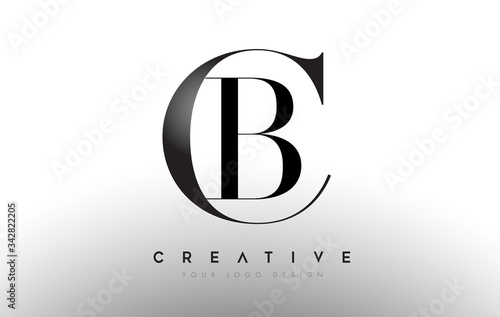CB BC letter design logo logotype icon concept with serif font and classic elegant style look vector