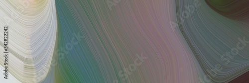 abstract colorful banner with dim gray, pastel gray and ash gray colors. fluid curved flowing waves and curves