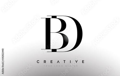 BD db letter design logo logotype icon concept with serif font and classic elegant style look vector
