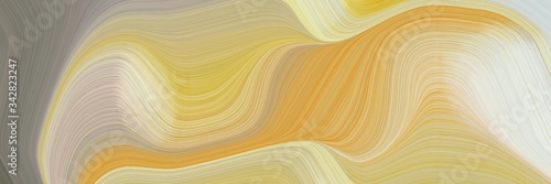 abstract dynamic banner with tan, light gray and golden rod colors. fluid curved lines with dynamic flowing waves and curves