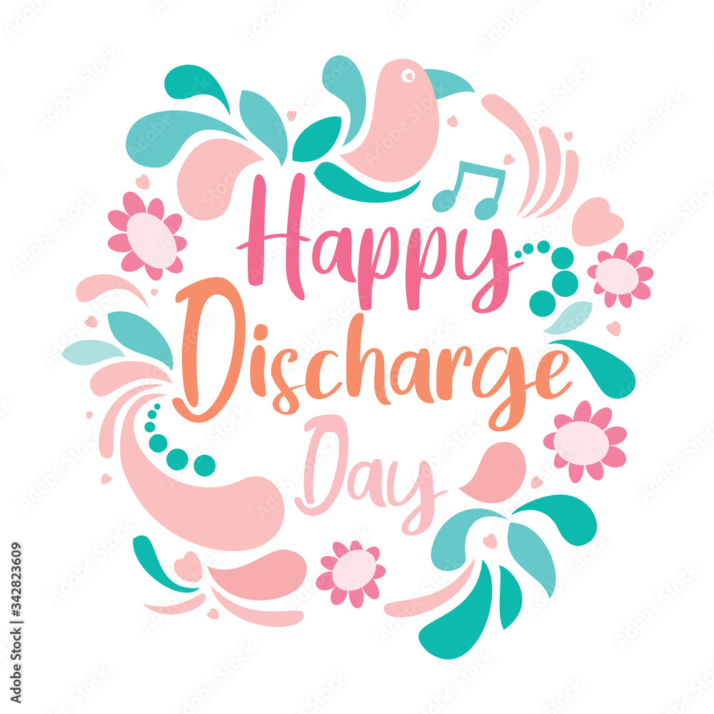 A pleasant card designed for patients discharged from serious illness like coronavirus A pleasant card designed for patients discharged from serious illness like coronavirus