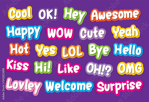 Fun wording vector set for decorating your artwork.