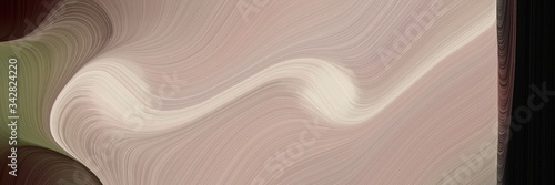 abstract artistic designed horizontal header with dark gray, very dark pink and pastel brown colors. fluid curved lines with dynamic flowing waves and curves