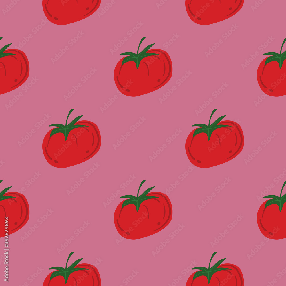 Seamless pattern with ripe tomato. Red tomatoes. Organic vegetable wallpaper. Seamless pattern with ripe tomato. Red tomatoes. Organic vegetable wallpaper.