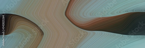 abstract decorative header design with gray gray, very dark green and old mauve colors. fluid curved flowing waves and curves