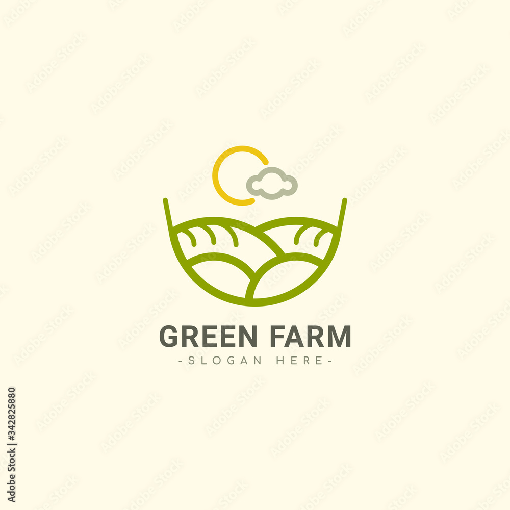 Green Farm Logo Vector Template Design Illustration Green Farm Logo Vector Template Design Illustration