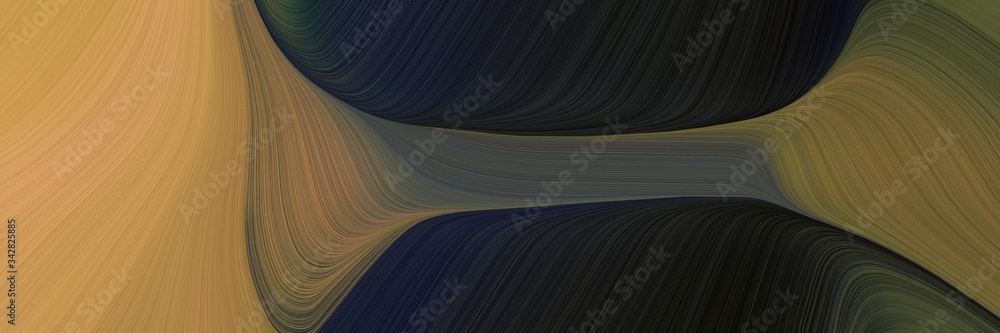 abstract decorative horizontal header with very dark blue, peru and pastel brown colors. fluid curved flowing waves and curves abstract decorative horizontal header with very dark blue, peru and pastel brown colors. fluid curved flowing waves and curves