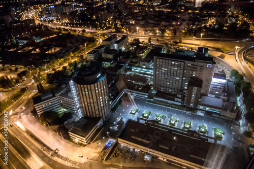 Hospital la paz, Madrid, night view 